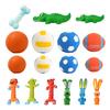 Dogs Rubber Chew Toy Cute Animal Shape Puppy Teething Toy Squeaky Dog Chew Ball with Textured
