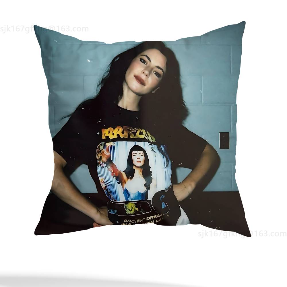 Marina Pillow Case Square Double-Sided Printing Short Plush Sofa Cushion Cover Bedroom Bedside Pillow