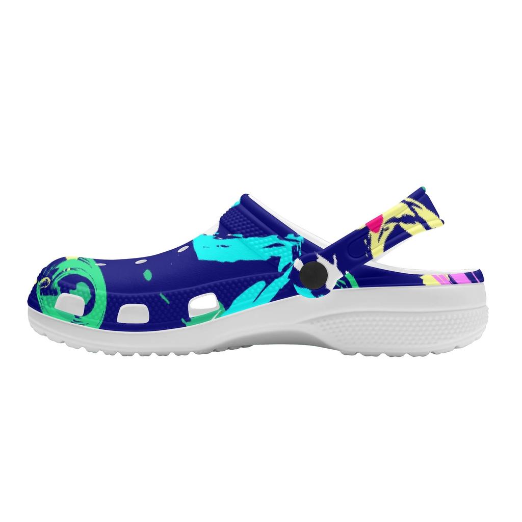 Printed Slip On EVA Clogs Women Men Lightweight Breathable Garden Shoes Beach Pool Bathroom Home Casual Sandals Travel Wear