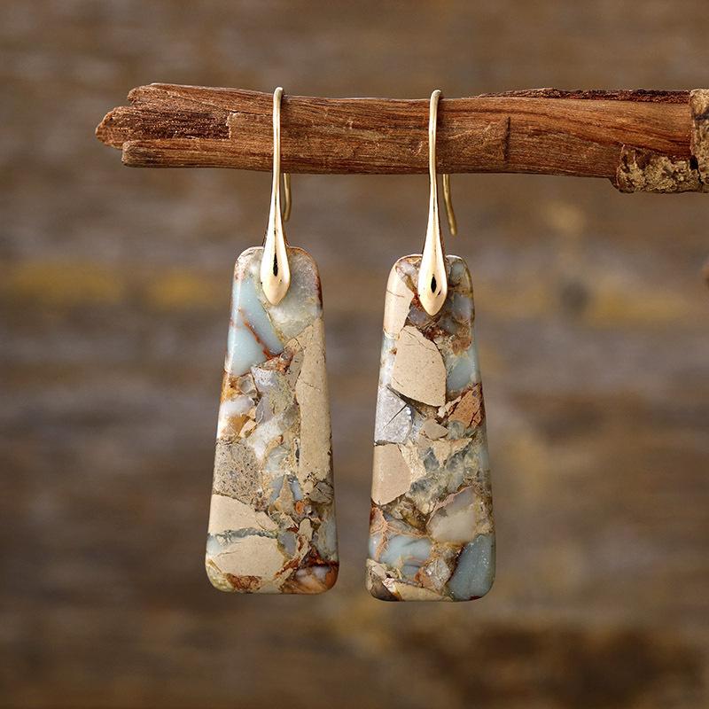High quality bohemian natural stone earrings earrings light luxury fashion jewelry