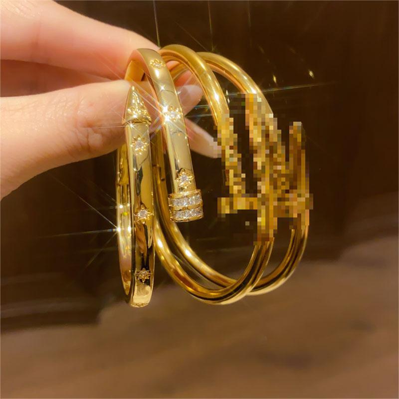 18K Gold Plated Zircon Arrow Geometric Bangle: Elegant High-End Design Bracelet for Women.