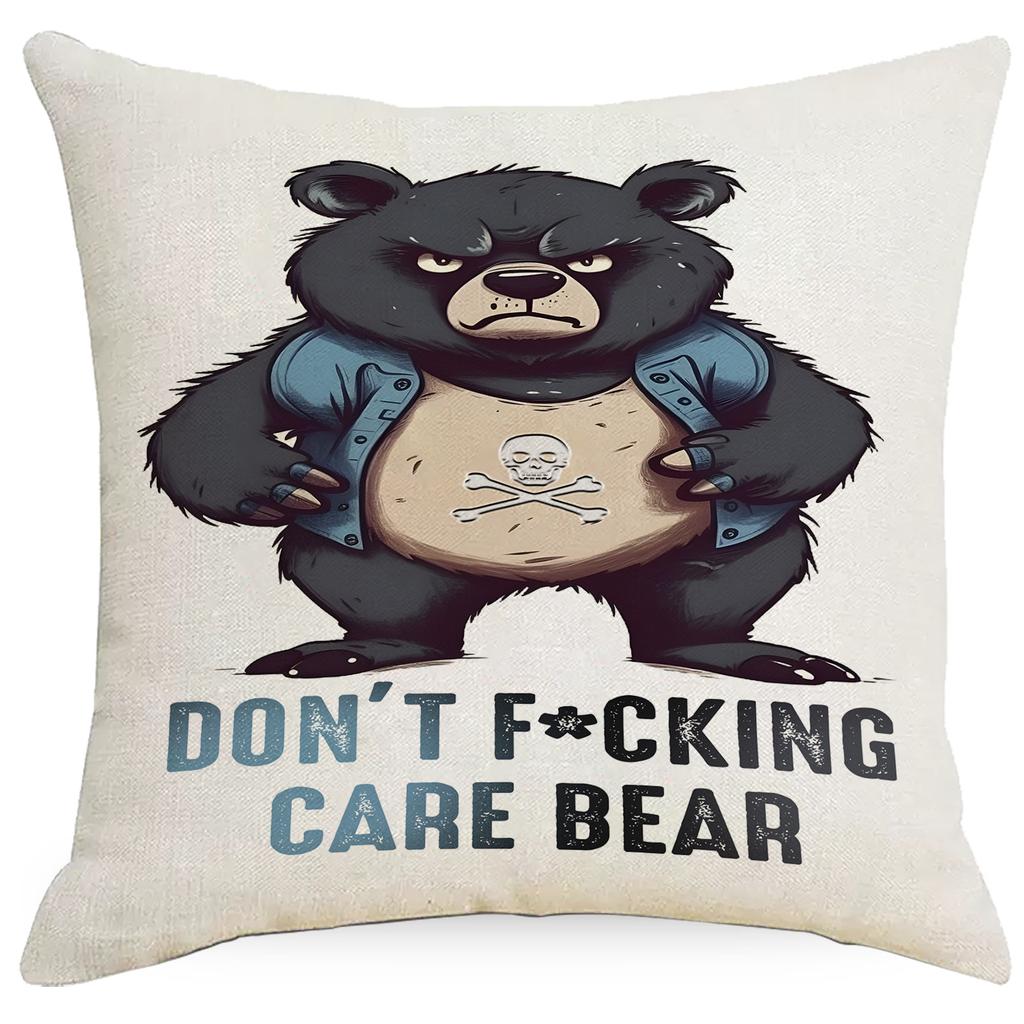 Funny Cat Animal Linen Printed Pillowcase Home Sofa Cushion Pillowcase Decoration