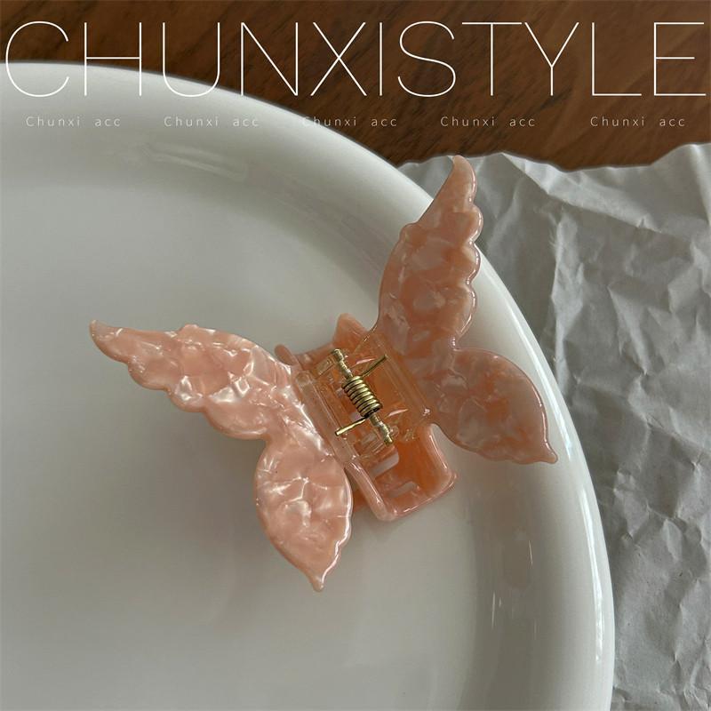 New Acetate Resin Hair Claw Sweet Butterfly Hairpin Clip Gradient Tie-Dye Colored Hair Accessories Barrettes Women Girls