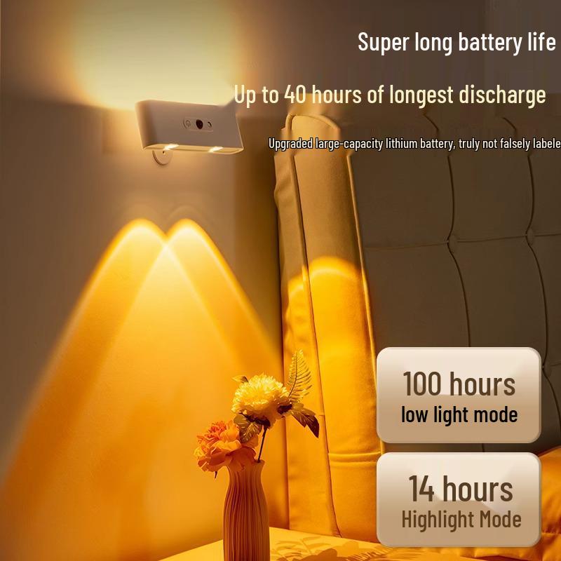 Wireless Rechargeable Magnetic Bedside Lamp with Remote Control and Sensor