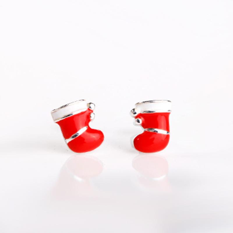Red Christmas Stocking Stud Earrings - Influencer Style Holiday Gift
