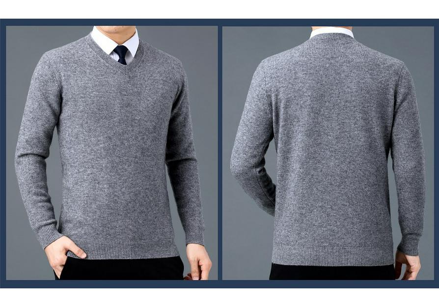 2025 Herren V-Ausschnitt Kaschmirpullover: Dick, Warm, Business Casual für Herbst/Winter