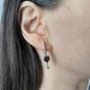Серебряные серьги с искусственным гранатом nano 1.61ct (60002404)