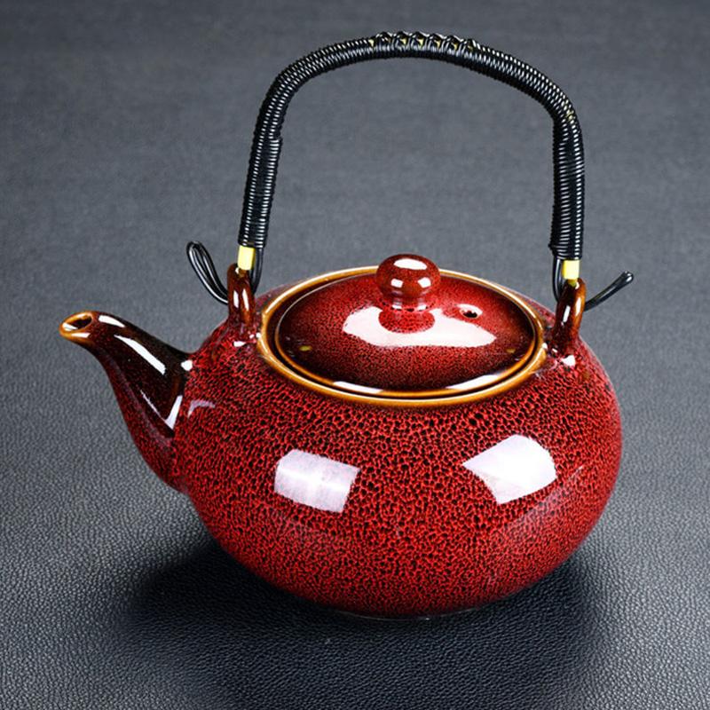 Large Capacity Teapot 700ml Ceramics Coffee Pot with Beam Pot Tea Set Small Teapot Tea Cup Household Flower Tea Making Teapot