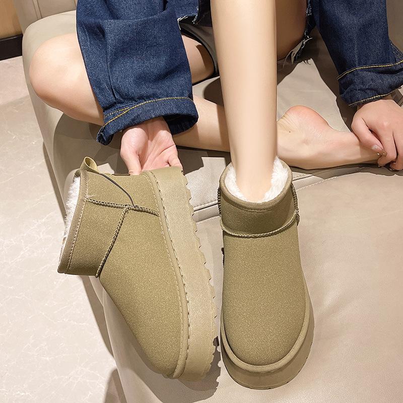 

Женские зимние толстые и теплые ботинки для снега с добавлением флиса Короткие ботинки 40 хаки