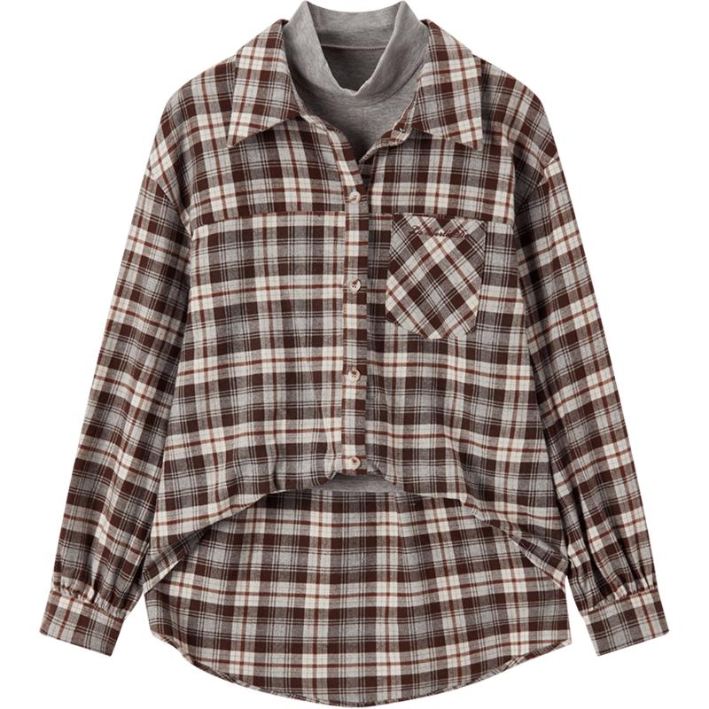 EICHITOO Women s Plaid Long-Sleeve Shirt L