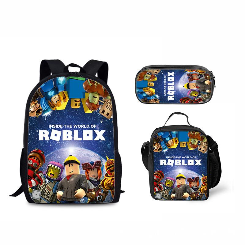 Roblox Kids Backpack Set With Cartoon Print For School And Travel