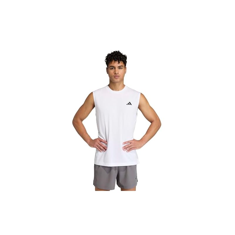 [Adidas] Sleeveless T-Shirt WO-ES FR Sleeveless Men's LOG28 White (KD5424) M