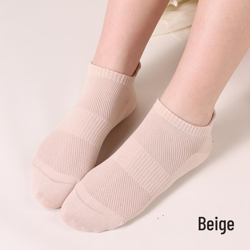 Women's Spring & Summer Cotton Socks - Breathable, Antibacterial, Anti-Pilling Mesh, Boneless Design, Compact Spinning Boat Socks