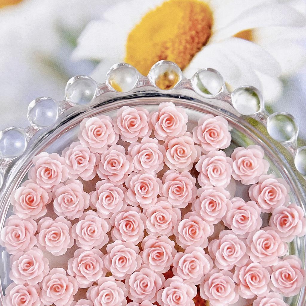 Pink Series Dried Rose Nail Art Accessories Pure Desire Rose Carving DIY Earrings Hair Clips Resin Nail Art Material Kit