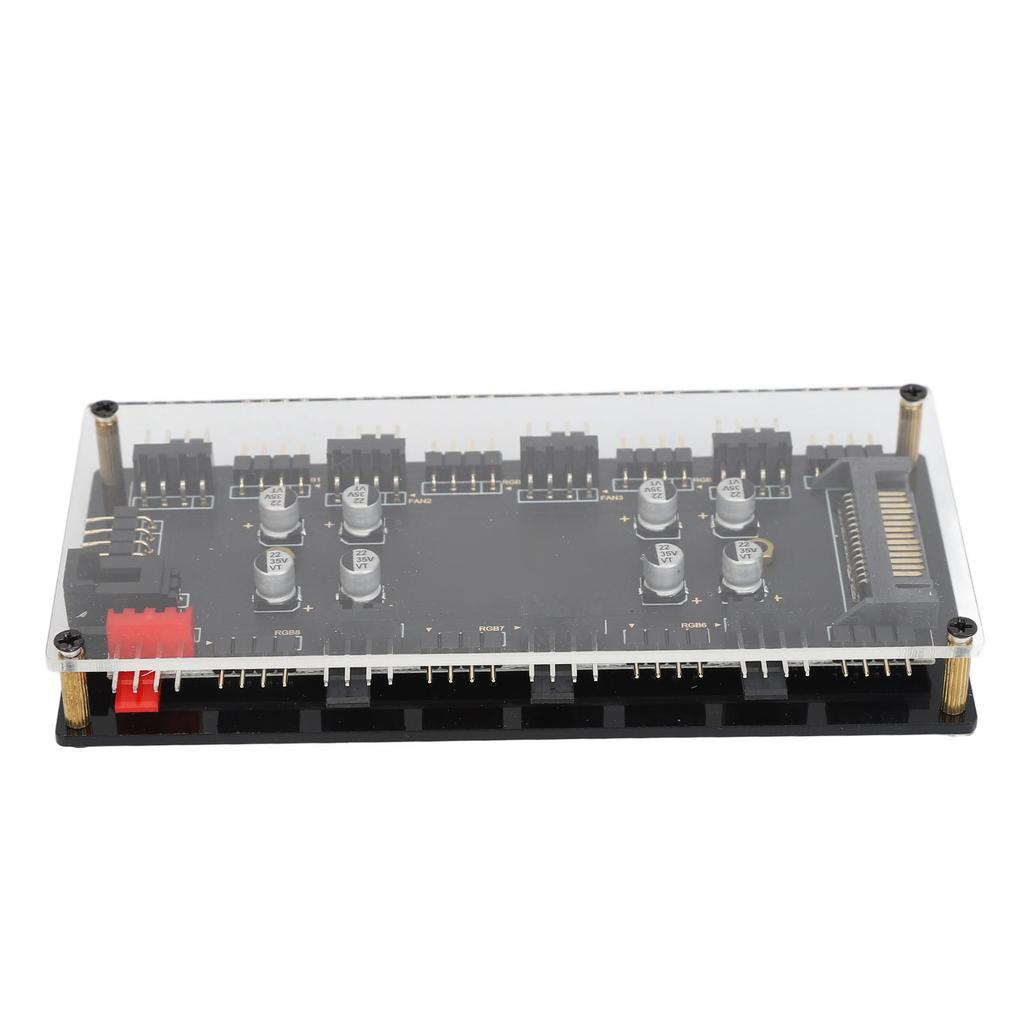 12V 4PIN ARGB PWM Hub Professional 2 In 1 RGB Dimming PWM Temperature Control Speed Regulation 8 Ports for Computer