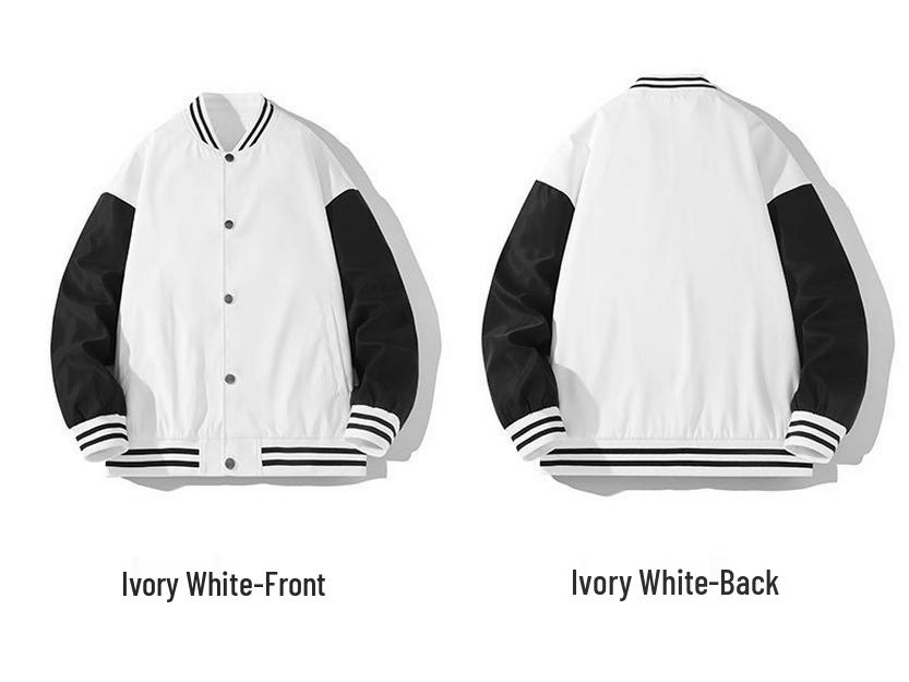 Men's Korean Style Spring Baseball Jacket - Trendy Patchwork Long Sleeve Top, Loose Fit, Handsome Outerwear