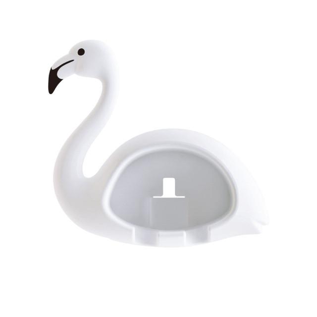 Flamingo Shaped Toothbrush Holder Rack Organizer Suction Stand Toothbrush Holder Bathroom Accessories Set Kids Storage Rack