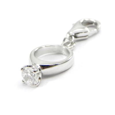 [G2809] – Silberner „Solitär“-Charm-Anhänger