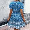 New summer women's v-neck ethnic floral dress