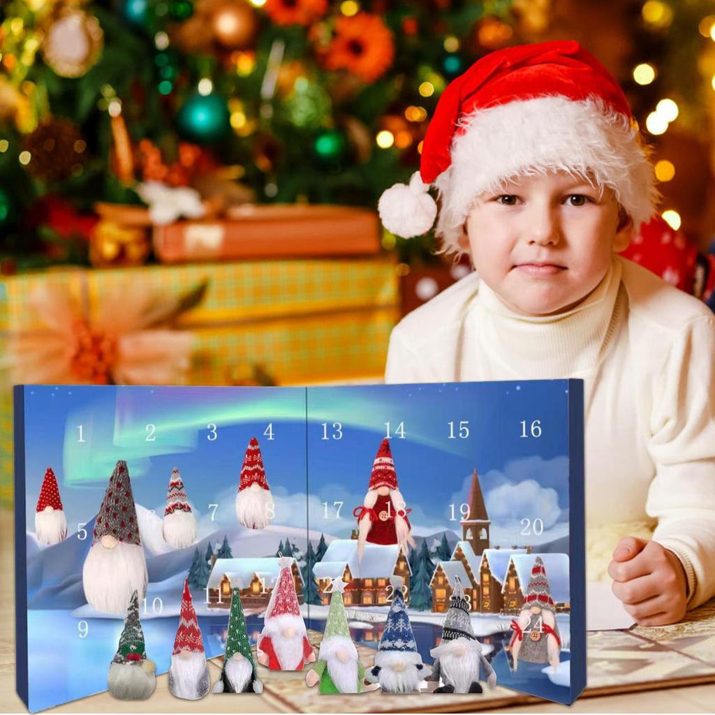 24 Days countdown To Christmas gnome Dolls advent calendar surprise Gift Box to welcome Christmas for Teen Kids Toddler Girl