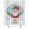 Tu Festive Christmas Shower Curtain Santa Claus Holiday Decor Bathroom Set Waterproof Home Xmas Party Backdrop