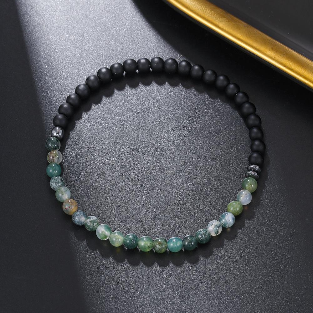 

Fashion 4mm Beads Bracelet Unisex Natural Map Volcanic Stone Braclet Meditation Yoga Hematite Braslet Handmade Jewelry