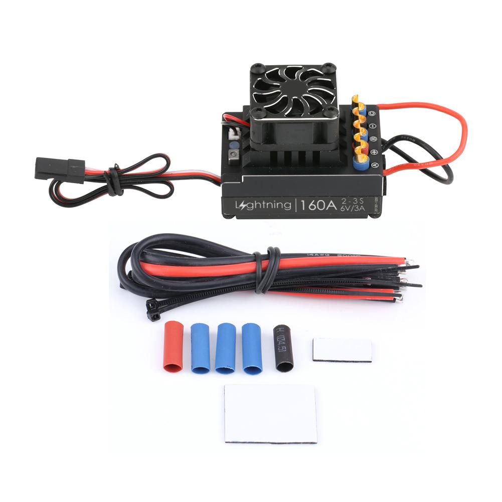 Flycolor Lightning Brushless 160A ESC Electronic Speed Control for RC Cars Truck (160A)