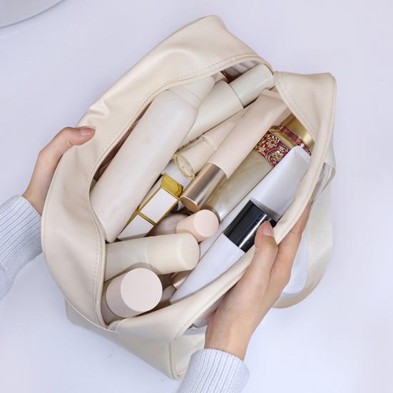 

Makeup Bag Organizer Clear Window Zipper Closure Travel Cosmetic Case Brushes Lipsticks Perfumes Storage Bag S білий
