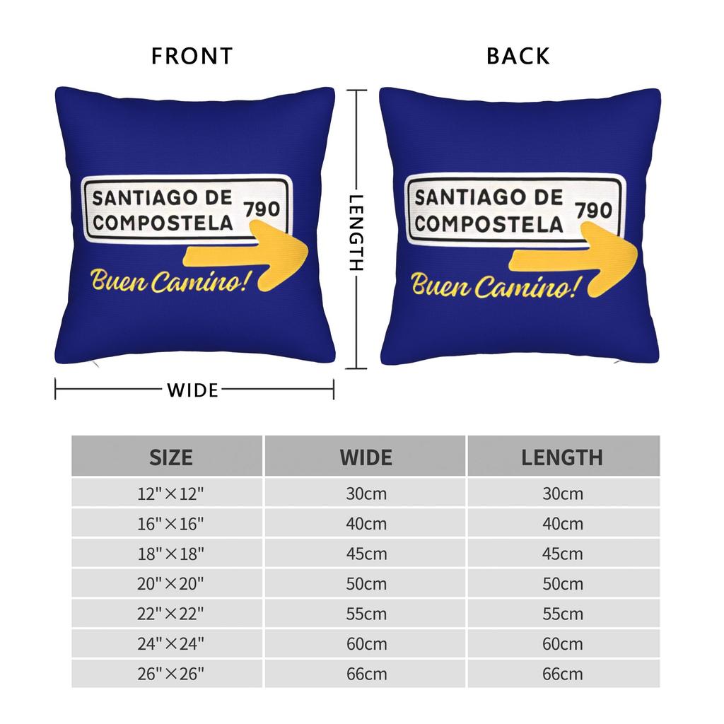 Camino De Santiago Square Pillow Cases Frances 790 Plate Cushion Cover Funny Polyester Decor Pillowcase For Seat 40*40Cm