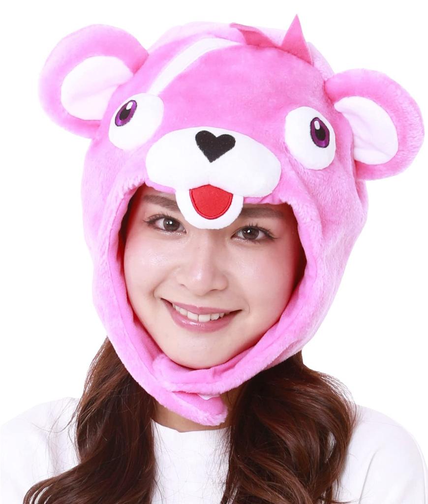 SAZAC Kigurumi čepice, Růžový medvěd, Jedna velikost pro všechny, SZC-228