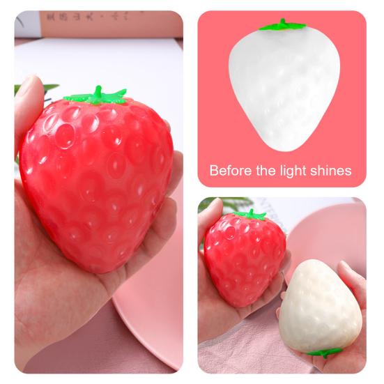 Anxiety Relief Strawberry Squeeze Toy Simulated Tomato Triangle Cheese Orange Egg Fruit Fidget Toy Anti-stress Sensory Stress Ball