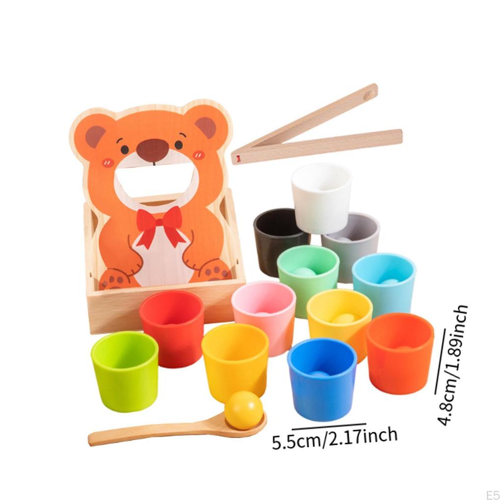 Animal Feeding Game Simulation Toy for Children's Food Set Wooden Sensory Cognitive