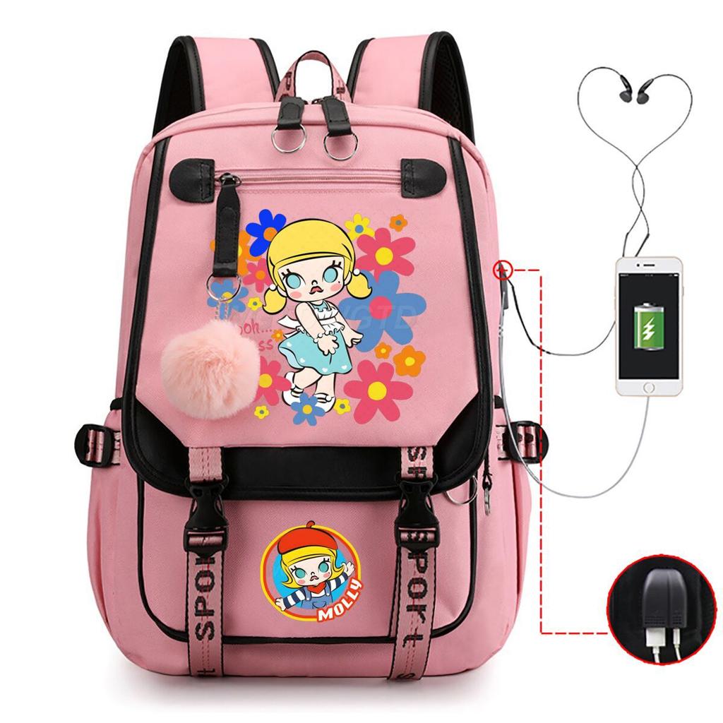 Printed fashion schoolbag college style junior high school high school students large capacity backpack