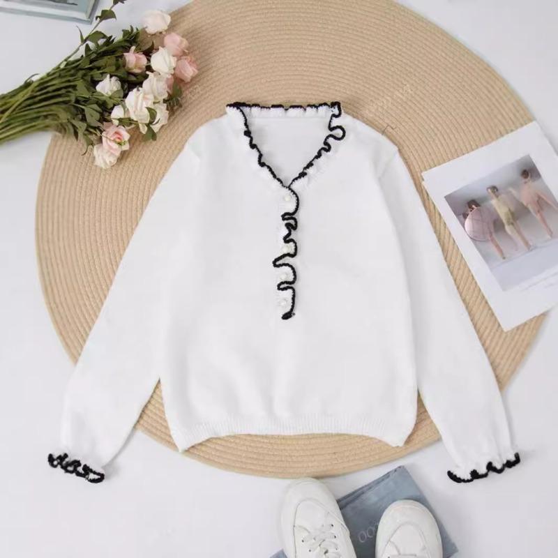 YYFS Dámská móda Ležérní podzim Zima Jednobarevné svetry s dlouhým rukávem a výstřihem do V