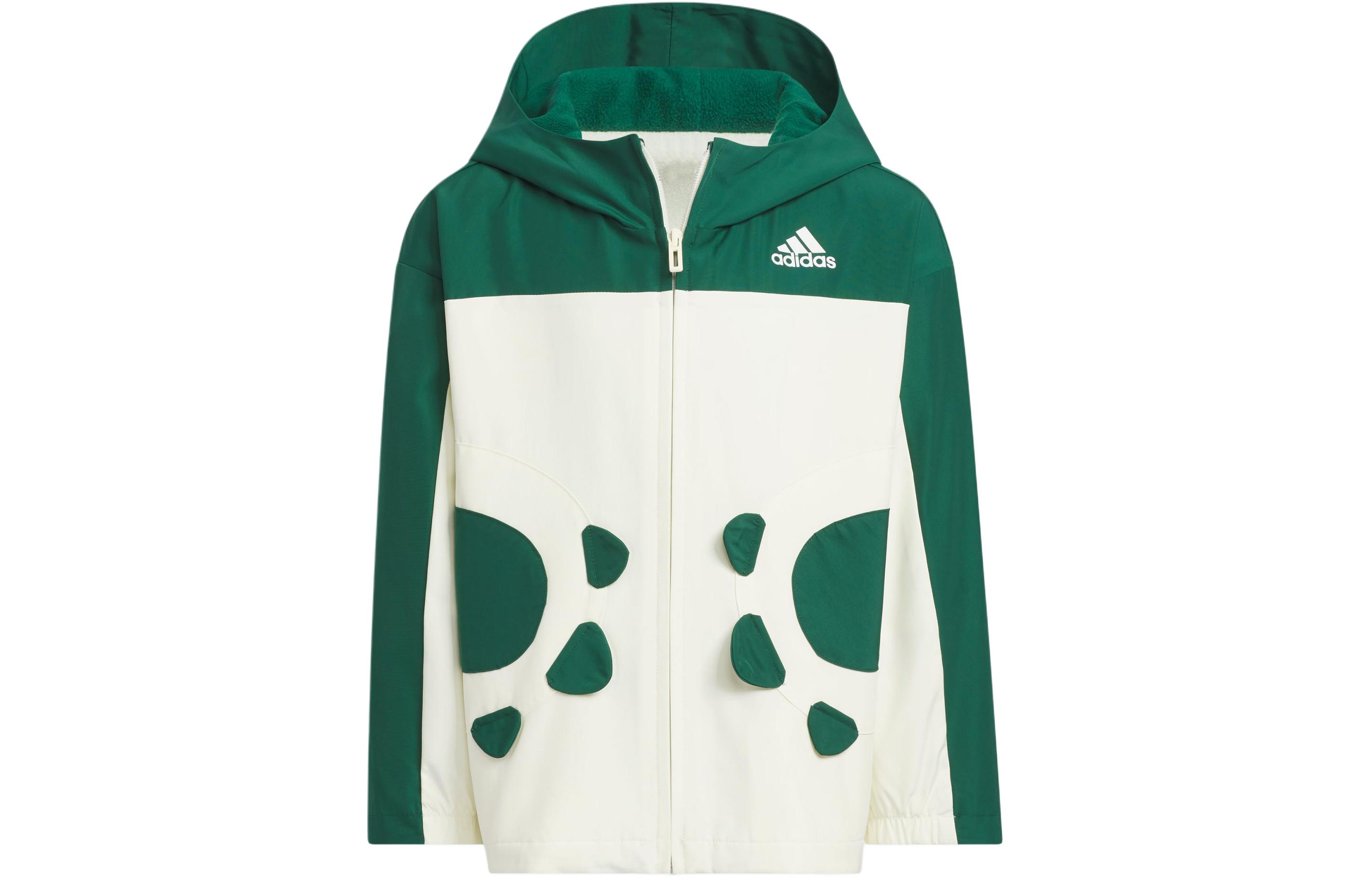 Adidas Jackets & Coats SPORTSWEAR URBAN JACKET Forest Green/White Kids JF1378 A116