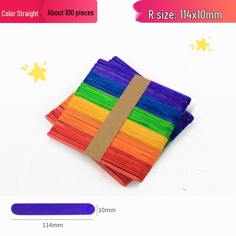 Natural Birch Wood Ice Cream Sticks, 50-Pack for DIY Models and Beauty Mixing