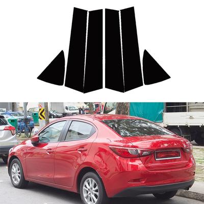6 adet araba ayağı direkleri kapı pencere ayar kapağı çıkartmalar dış parçalar Mazda Demio 2014-2019/Toyota Yaris 2019-2020 için