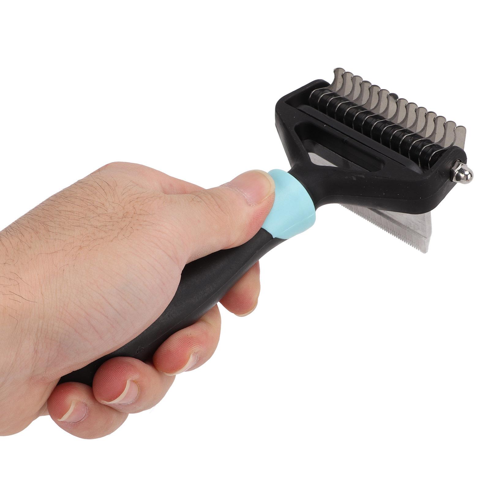 

Pet Grooming Rake Stainless Steel Double Sided Pet Hair Remover for Cats and Dogs