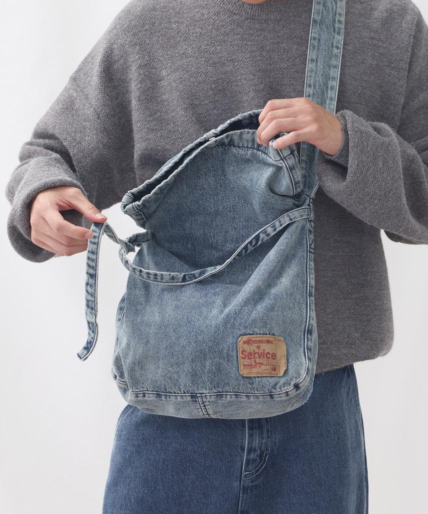 Eastserviceshop Denim Dyed Cross Bag - Indigo