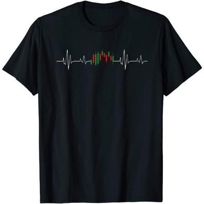 BINA STORE Stock Investor Heartbeat - Stocks Gift for Stock Traders T-Shirt T101220 Black