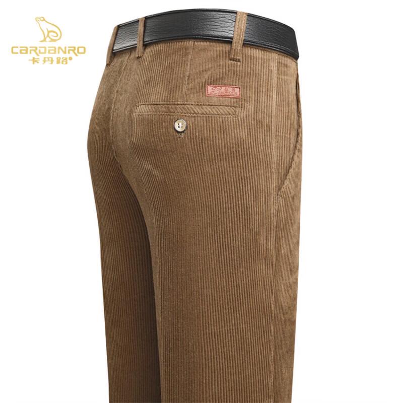 CARDANRO Men's Cotton Corduroy Business Casual Trousers - Thickened Warm Fleece