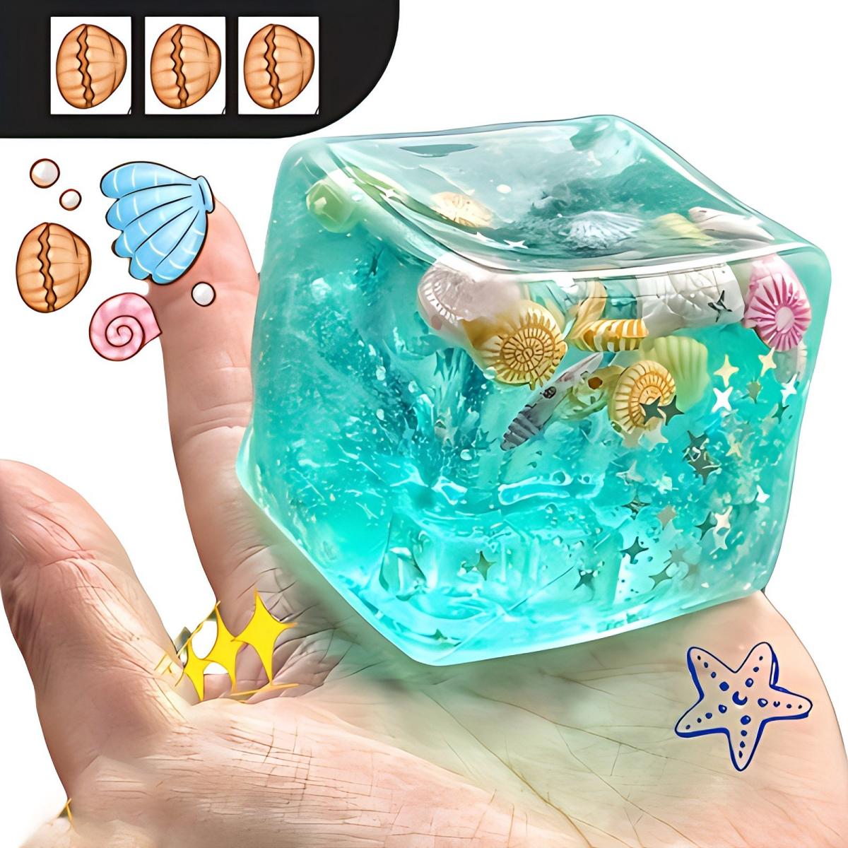 Jouet à presser Coquillage de Pirate Cartoon Réaliste 3D Poupée de Décompression Douce à Rebond Lent Cadeau blue