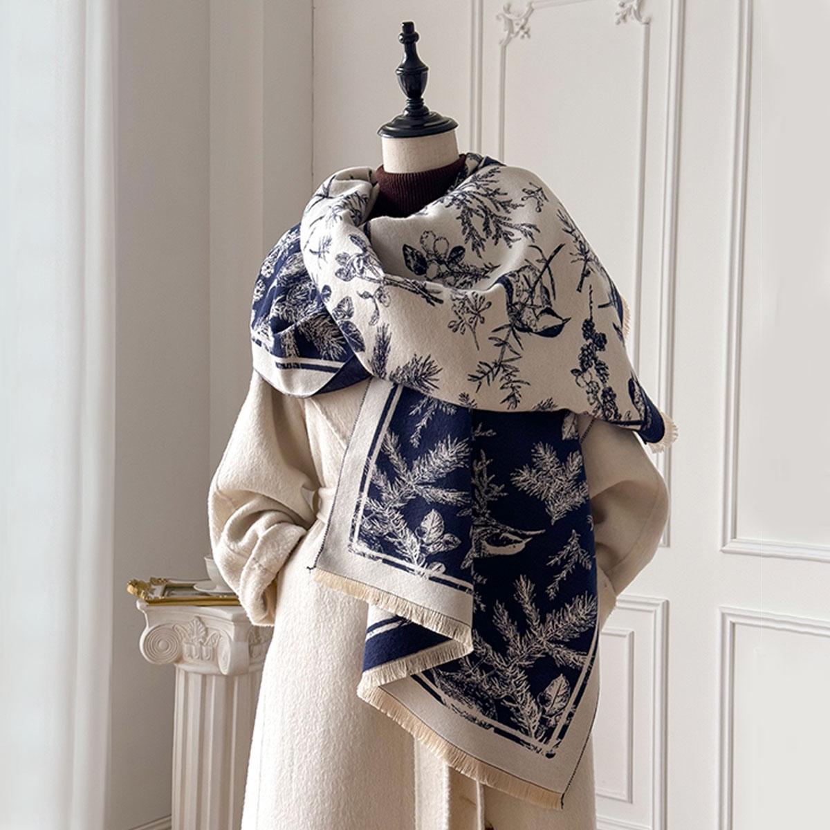 

Luxury Brand Cashmere Women s Floral Printed Scarf Winter Warm Shawl And Wrap Bandana Pashmina Foulard Blanket Poncho