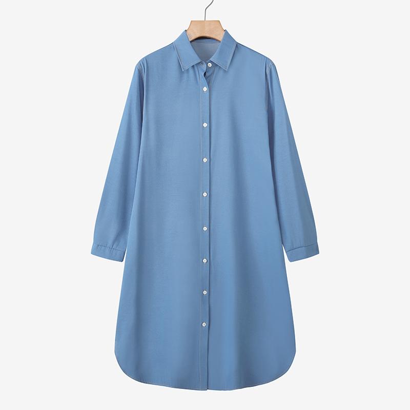 ZANZEA Women Casual Turn Down Collar Loose Long Sleeve Shirt Dress