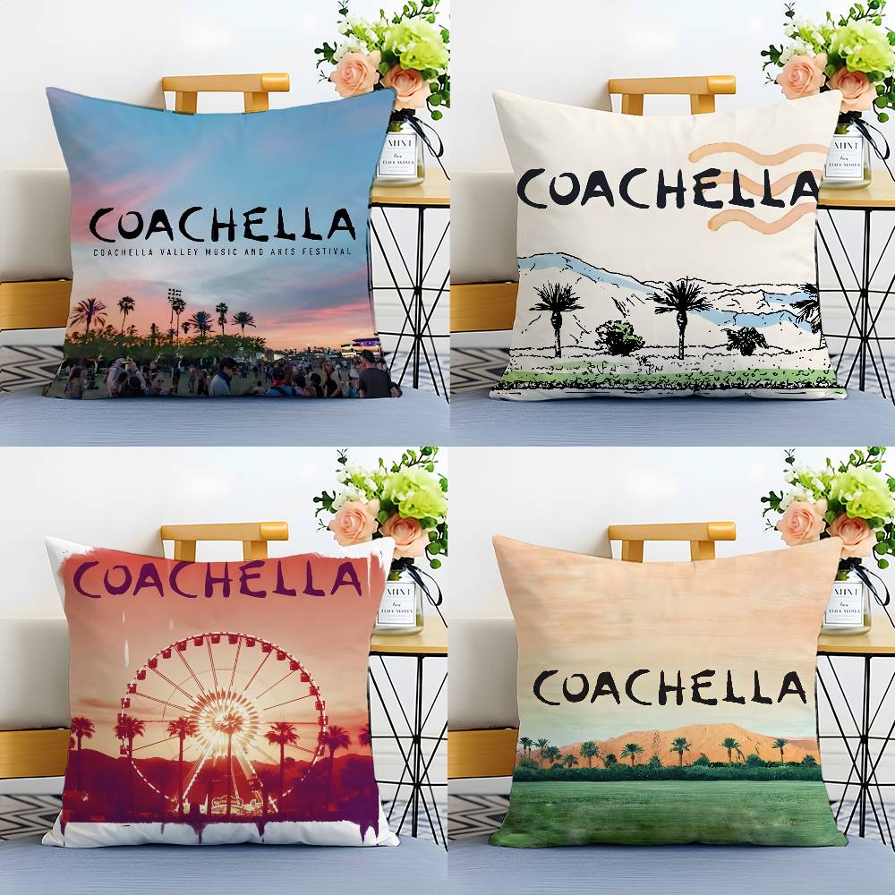 Coachella Valley Music Arts Festival Pillow Case Printing Pillowcase Living Room Sofa Cushion Cover Bedroom Room Decor