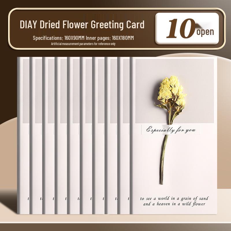 Handmade Dried Flower Greeting Card for Mother's Day, Thanksgiving, Birthdays & More