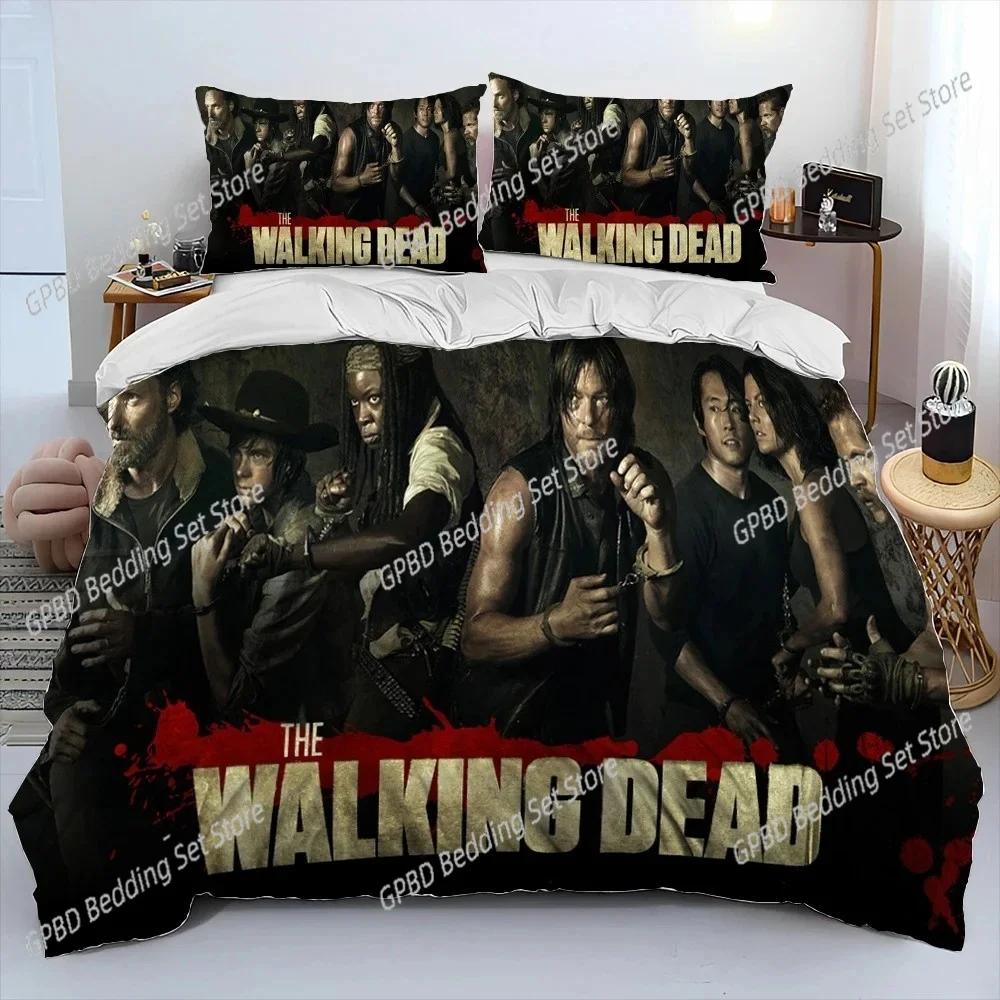 Horror TV The Walking Dead Lincoln Bedding Set Boys Girls Twin Queen Size Duvet Cover Pillowcase Bed Fashion Home Textileextile