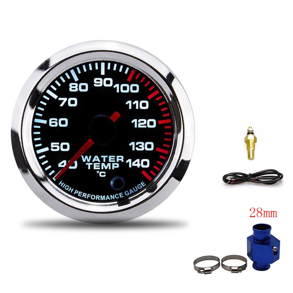 7 Color Water Temperature Gauge 40~140 Celsius 52MM Racing Gauge Car Water Temp Gauge meter with Water Temp Sensor