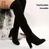 Knee Length Boots with High Heels for Women, Fashionable and Versatile Boots, All Season Solid Color Design Shoes