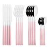 16Pcs Black Silver Cutlery Set Dinnerware Set  Knife Fork Tea Spoon Family  Flatware Set Stainless Steel Tableware Western Kitchen Set